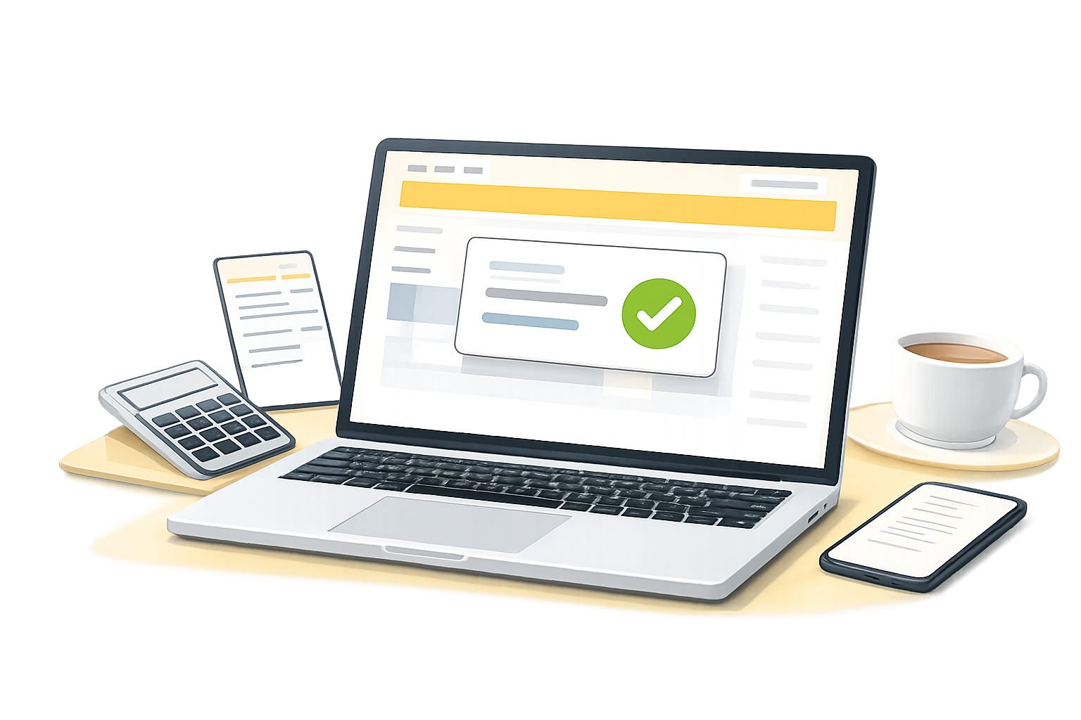 Laptop illustration for starting your online tax return